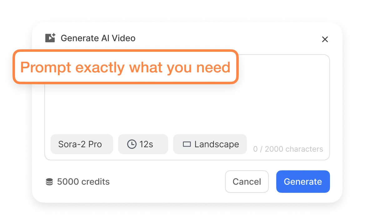 Generate bespoke AI b-roll footage in Visla based on exact script, style, and brand prompts